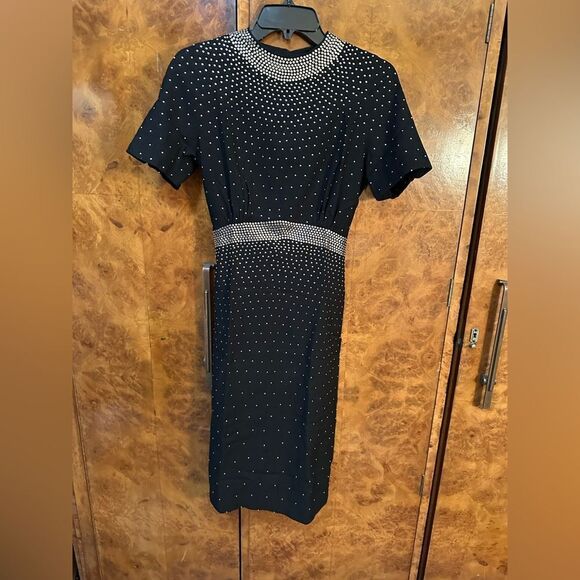 Elegant Vintage NYC Black Studded Dress - Picture 5 of 13